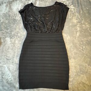 Glamorous Sequined Bodice Mini Dress in Black

#1346